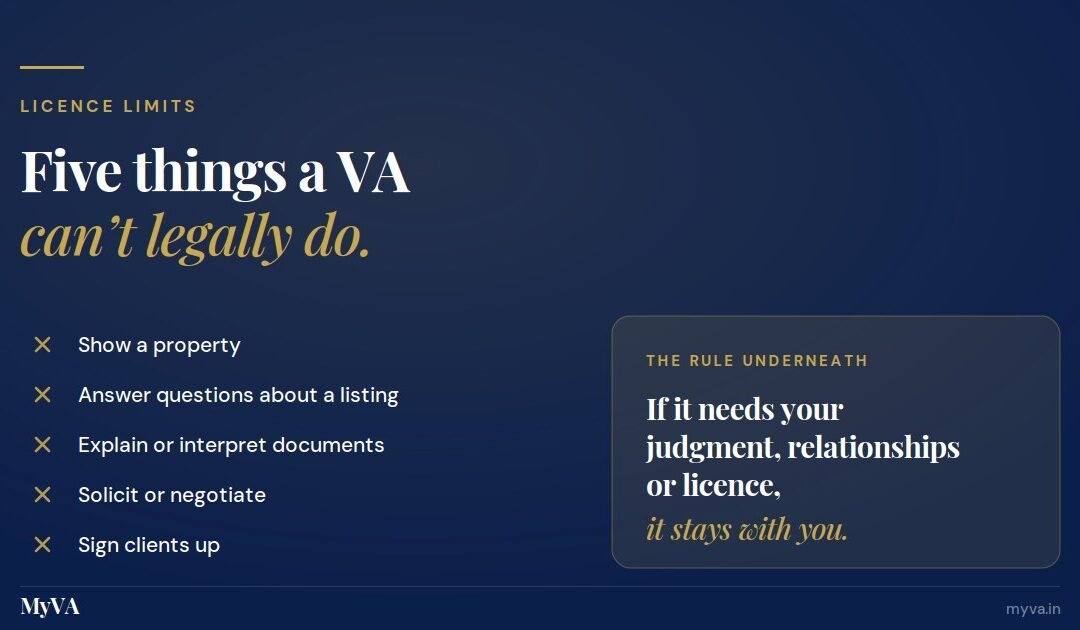Five things an unlicensed real estate virtual assistant cannot legally do