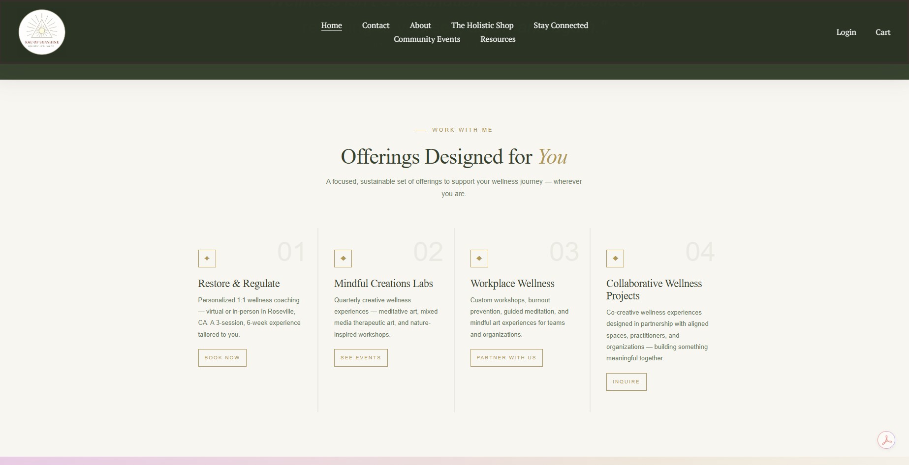 ROSHHCO services page with custom code blocks built by MyVA