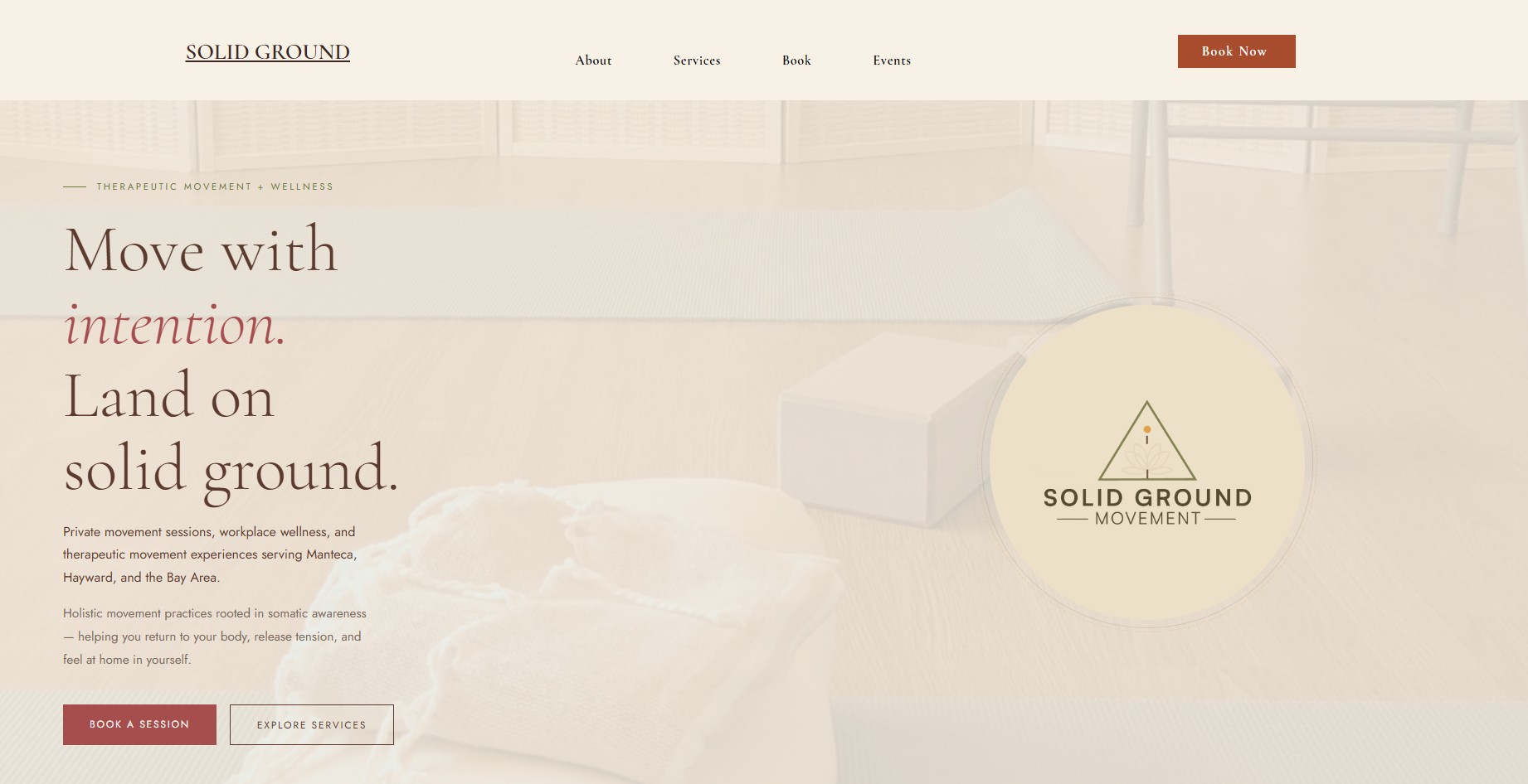 Solid Ground Movement website homepage designed by MyVA