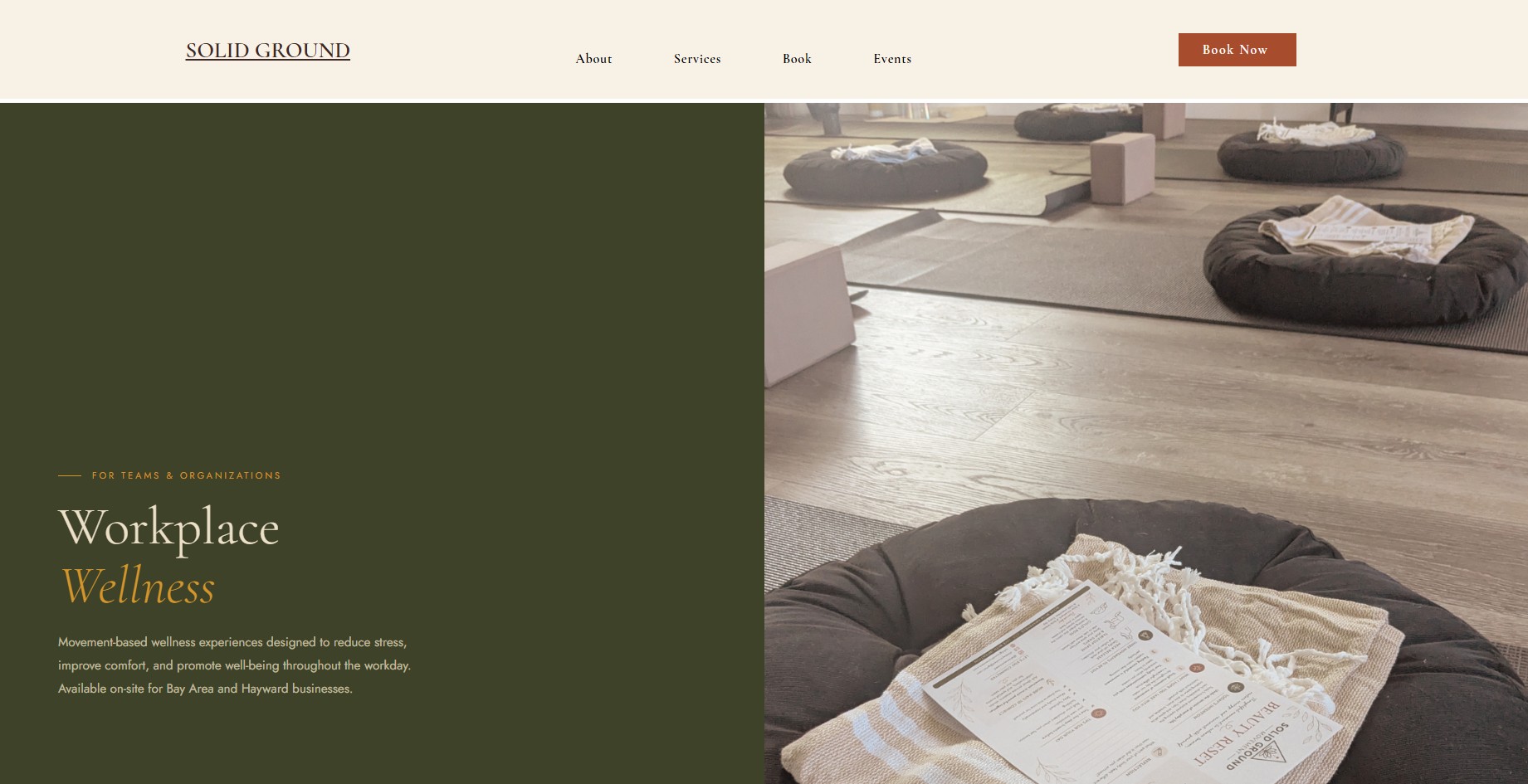 Solid Ground Movement workplace wellness service page designed by MyVA